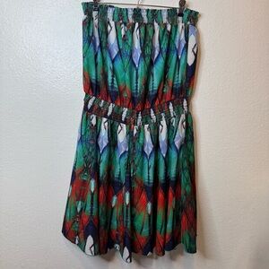 City Chic Strapless Bohemian Vacation Resort Dress Size XS/14